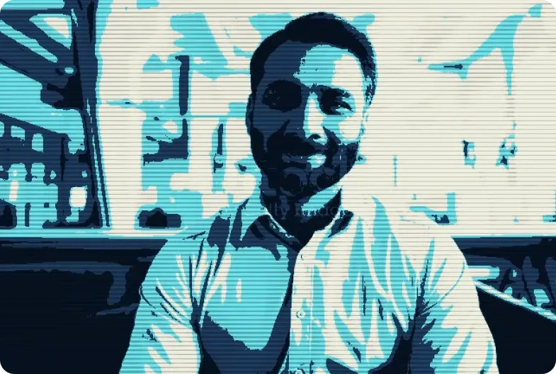 A smiling specialist at work